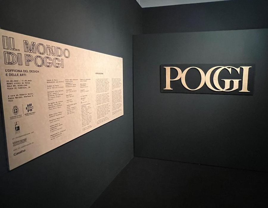 The exhibition layout of Poggi's masterpieces in Pavia