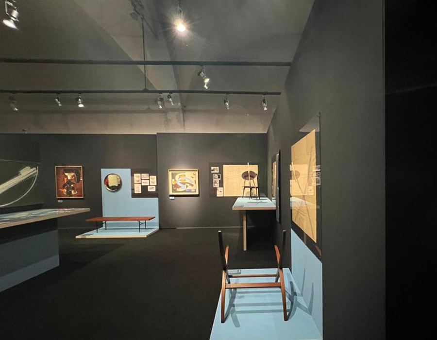 The exhibition layout of Poggi's masterpieces in Pavia